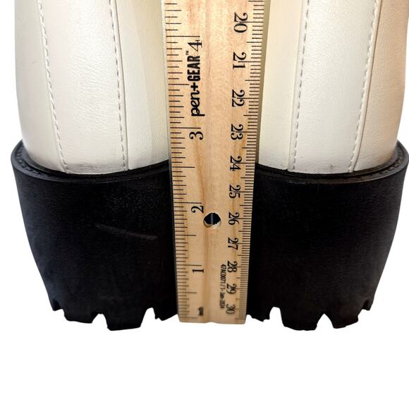 Rouge 9 White Combat Boots Women's 2 1/2 Inch Platform Shoe Zipper Laces - Picture 7 of 8